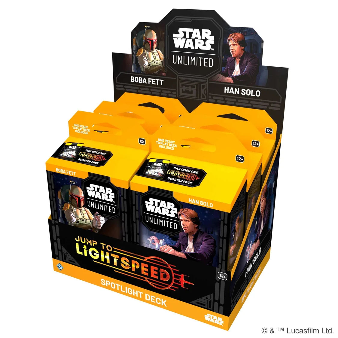 Star Wars Unlimited Spotlight Deck - Han Solo & Boba Fett - Jump to Lightspeed Set 4 Display-Tabletop Gaming