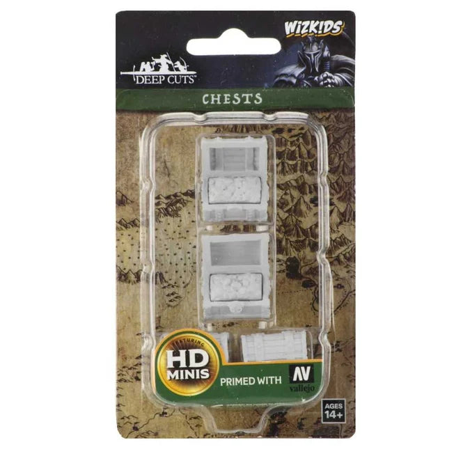 WizKids Deep Cuts Unpainted Miniatures: Chests - Tabletop Gaming