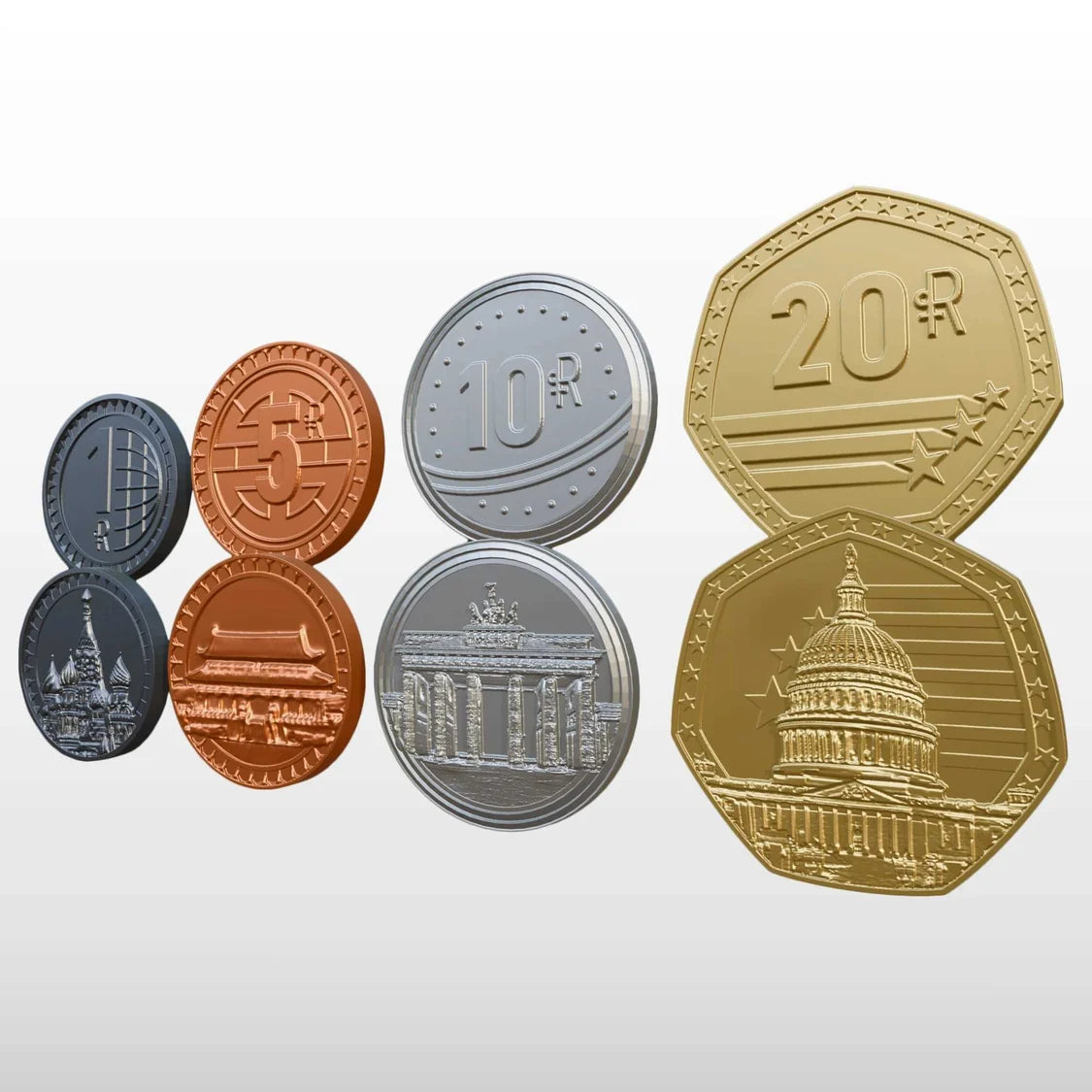 World Order: 85 Deluxe Metal Coins-Tabletop Gaming